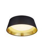 Ponts Μοντέρνα Υφασμάτινη Πλαφονιέρα Οροφής με Ενσωματωμένο LED σε Μαύρο χρώμα 34cm Trio Lighting R62871279