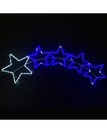 5 STARS 144 LED 6m ΜΟΝΟΚ. ΦΩΤ ΛΕΥΚΟ & ΜΠΛΕ FLASH IP65, 150*50cm 1.5m ΚΑΛ. ACA X081441620