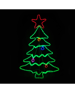 CHRISTMAS TREE 288 LED 8m ΜΟΝΟΚ.ΦΩΤ, ΠΟΛΥΧΡ. FLASH, IP65, 70X114CM, 1.5m ΚΑΛ. ACA X082883429N