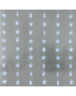 Κουρτίνα Αστέρια 48 LED Λαμπάκια 6,5cm Ψυχρό Λευκό Αντάπτορας  & 8 Προγράμματα IP44 120cm 5m  Πράσινο Καλώδιο ACA X0848222