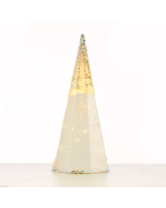 "SILVER & WHITE SEQUIN CONE TREE" 20 WW LED ΛΑΜΠ. ΜΠΑΤ. 3ΧΑΑ,IP20 Φ18.5Χ50CM ACA X1120117