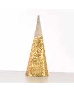 "CHAMPAGNE GOLD & WHITE SEQUIN CONE TREE" 20 WW LED ΛΑΜΠ. ΜΠΑΤ. 3ΧΑΑ,IP20 Φ20,5Χ60CM ACA X1124118