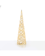 "WHITE & GOLD CONE TREE" 30 MINI WW LED ΛΑΜΠ. ΜΠΑΤ. 3ΧΑΑ,IP20 Φ17X60CM ACA X11301117