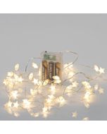 ΣΕΙΡΑ, 40 MINI LED, ΜΕ ΠΛΑΣΤΙΚΑ ΑΣΤΕΡΙΑ, ΜΠΑΤΑΡΙΑΣ 3xAA, TIMER, ΘΕΡΜΟ ΛΕΥΚΟ LED, ΑΝΑ 3,5cm, ΠΡΟΕΚΤΑΣΗ ΠΑΡΟΧΗΣ 50cm, IP20 Eurolamp 600-11468