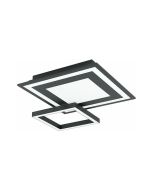 Eglo Savatarila-C Μοντέρνα Μεταλλική Πλαφονιέρα Οροφής με Ενσωματωμένο LED σε Μαύρο χρώμα 45cm 900025