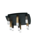 Eglo Estanterios Μοντέρνα Μεταλλική Πλαφονιέρα Οροφής με Ενσωματωμένο LED σε Μαύρο χρώμα 42cm 39905