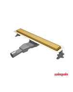 Κανάλι Ντους Γραμμικό Σιφώνι Flat Linear 60cm Wirquin Brushed Gold PVD FL600-211