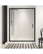 Καμπίνα 120xH200cm 1 Σταθερό-1 Συρόμενο Προφίλ Black Mat, Κρύσταλλο 6mm Clear Nanotechnology Orabella Energy Easy Fix Black Matt 30712