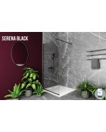 Διαχωριστικό Ντουζιέρας Μπάνιου  Μ78-80xY185 cm 8mm Clean Glass Orabella Serena Black 30506