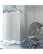 Καμπίνα Corner Entry 100x140xY190cm Κρύσταλλο Fabric Easy Clean 6mm Orabella Stardust Easy Fix 30210