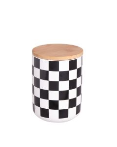 Κεραμικό Δοχείο 800ml 10,3x14.7cm Ασπρόμαυρο Μοτίβο Etoile MB-1832B