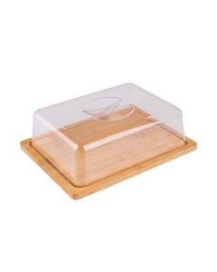 Βάαη Τυριών 24x18x7,5cm με Πλαστικό Καπάκι Estia Home Art Bamboo Essentials 01-12960
