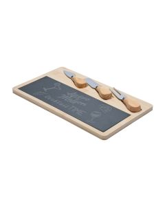 Πλατώ Σερβιρίσματος 33x19cm Σχιστόλιθου με Ξύλινη Βάση & Αξεσουάρ Estia Home Art 07-24123