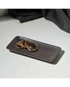 Πιατέλα Ορθογώνια Πορσελάνινη 21x10,5cm Ανθρακί Estia Home Art Nordic 07-15756