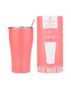 Θερμός Coffee Mug 500ml Estia Home Art Save the Aegean Fusion Coral 01-23164