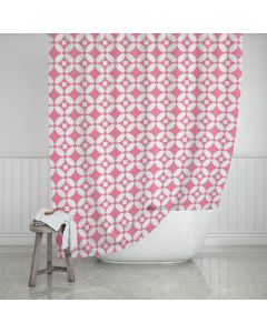 Κουρτίνα Μπάνιου Αδιάβροχη Πολυεστερική 180xH200cm Estia Home Art Flower Pink 02-11802