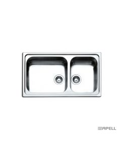 Νεροχύτης Κουζίνας Ανοξείδωτος Anniversario 86x50 Αpell Inox Σαγρέ  8320-112