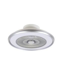 Ανεμιστήρας Οροφής με Τηλεχειριστήριο Ø55xY20cm 36W 3CCT LED Fan Light in Silver Color Inlight Donner 101000150