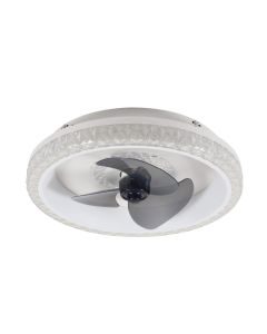 Ανεμιστήρας Οροφής με Φως,Τηλεχειριστήριο Ø50xY27cm 35W 3CCT LED Fan Light in White Color Superior 101000210