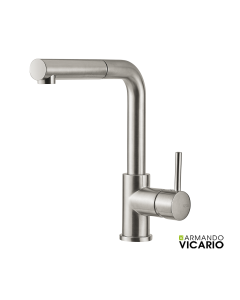 Μπαταρία Κουζίνας Συρόμενο Ντους Armando Vicario Fluo Inox Finish 18580-110