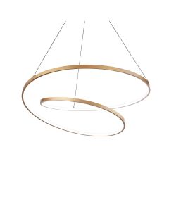 Φωτιστικό Κρεμαστό Ø600x150xΗ2150mm Led 48w 3000K 5300lm Brushed Brass Ideal Lux Oz SP D60 On Off 269443