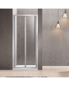 Καμπίνα 100x H180cm σπαστή ευθύγραμμη, αντιστρέψιμη με σταθερό πλαϊνό 80cm Orabella Fusion 30453-30455