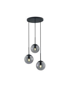 Balini Μοντέρνο Κρεμαστό Φωτιστικό Τρίφωτο με Ντουί E14 σε Μαύρο Χρώμα Trio Lighting 308590342