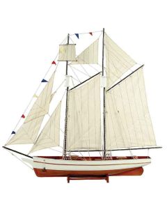 Ξύλινο Καράβι Ιστιοφόρο Cutty Sark 50x9,5xH45cm,Χρώμα Λευκό-Καφέ 31094