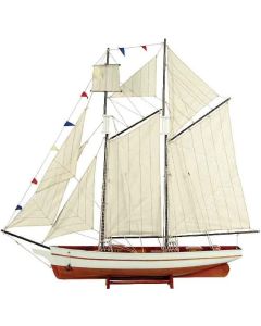 Ξύλινο Παραδοσιακό Καράβι Ιστιοφόρο 70x14xH64cm,Χρώμα Λευκό-Καφέ 31097