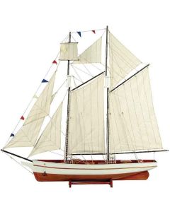 Ξύλινο Παραδοσιακό Καράβι Ιστιοφόρο 120x19xH110cm Χρώμα Λευκό-Καφέ 31103