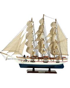 Ξύλινο Καράβι Ιστιοφόρο Cutty Sark 50x10xH45cm,Χρώμα Λευκό -Μπλε 31110