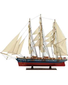 Ξύλινο Παραδοσιακό Καράβι Ιστιοφόρο 120x19xH97cm,Χρώμα Μπλε-Κόκκινο 31118