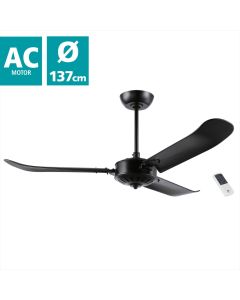 Ανεμιστήρας Οροφής Ø137x51,5cm 90w AC 220-240V,50Hz Remote Control Μαύρο Ματ Eglo Hoi An 35028