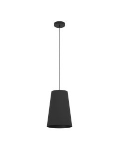 Κρεμαστό Φωτιστικό D28xH150cm Μαύρο Μονόφωτο 1xE27 Eglo Petrosa 390132