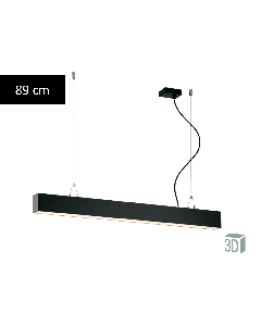 Κρεμαστό Γραμμικό Φωτιστικό Ράγα 90εκ. Led 30w 2800lm 3000K Μαύρο  Viokef Station 3911-0013-3-B-N