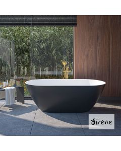 Μπανιέρα Solid Surface Ελεύθερης Τοποθέτησης CUSCO Freestanding  165x85, Sirene Black Matt /White Matt  CUS16585-401301