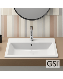 Νιπτήρας Πορσελάνης Kube-X 58x40 (1 οπή) GSI White  9433-300