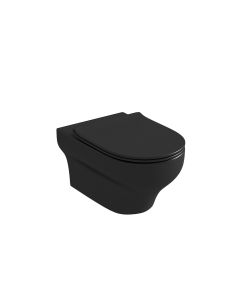 Olympia Clear Rimless Black Matt - Λεκάνη κρεμαστή με κάλυμμα Urea Αntibacterial Slim Soft Close 50115-50116