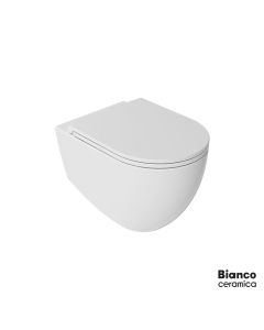 Λεκάνη Κρεμαστή LENTA/53 Rimless με κάλυμμα Soft Close MS38C, Bianco Ceramica White Matt  381600C-301