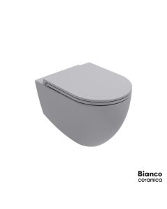 Λεκάνη Κρεμαστή LENTA/53 Rimless με κάλυμμα Soft Close MS38C, Bianco Ceramica Stone Grey  381600C-440