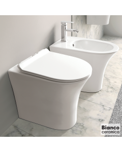 Λεκάνη Υψηλής Πίεσης AIDA/52 Rimless με Κάλυμμα Soft Close 9620SC, Bianco Ceramica White  AD13000SC-300