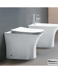 Λεκάνη Υψηλής Πίεσης DELIA/52 Rimless με Κάλυμμα Soft Close 9500SC, Bianco Ceramica White  DL13000SC-300