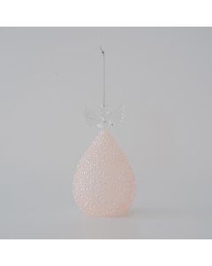 ΓΥΑΛΙΝΟΣ ΑΓΓΕΛΟΣ, ΔΙΑΦΑΝΟΣ ΜΕ ΡΟΖ, 17cm Eurolamp 600-45769