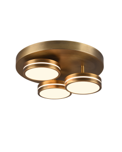 Franklin Μοντέρνα Μεταλλική Πλαφονιέρα Οροφής με Ενσωματωμένο LED σε Μπρούτζινο χρώμα 35cm Trio Lighting 626510304