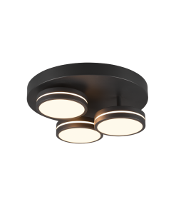 Franklin Μοντέρνα Μεταλλική Πλαφονιέρα Οροφής με Ενσωματωμένο LED σε Μαύρο χρώμα 35cm Trio Lighting 626510342