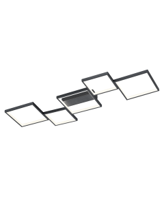 Sorrento Μοντέρνα Μεταλλική Πλαφονιέρα Οροφής με Ενσωματωμένο LED σε Μαύρο χρώμα 120cm Trio Lighting 627710532
