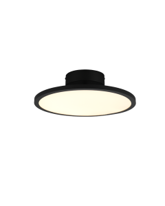 Tray Μοντέρνα Μεταλλική Πλαφονιέρα Οροφής με Ενσωματωμένο LED σε Μαύρο χρώμα 40cm Trio Lighting 640910132