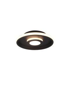 Ascari Μοντέρνα Μεταλλική Πλαφονιέρα Οροφής με Ενσωματωμένο LED σε Μαύρο χρώμα 30cm Trio Lighting 680810332