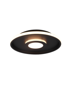 Ascari Κλασική Μεταλλική Πλαφονιέρα Οροφής με Ενσωματωμένο LED σε Μαύρο χρώμα 40cm Trio Lighting 680819332