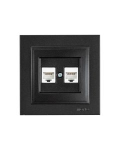 ΠΡΙΖΑ DATA CAT 6 RJ 45 ΔΙΠΛΗ ΜΑΥΡΟ Eurolamp 152-10341